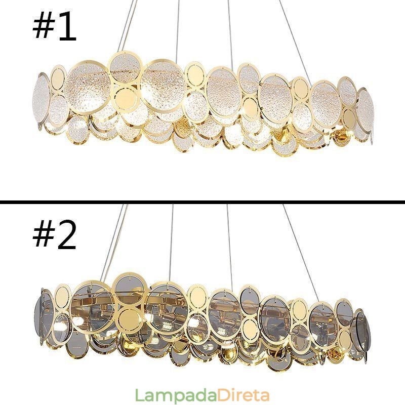 Lustre de vidro europeu criativo luz pendente de luxo