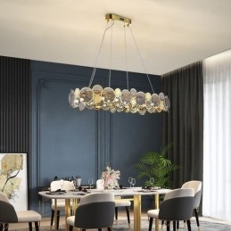 Lustre de vidro europeu criativo luz pendente de luxo