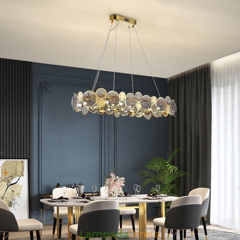 Lustre de vidro europeu criativo luz pendente de luxo