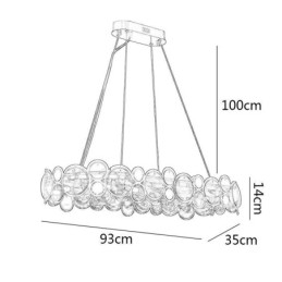 Lustre de vidro europeu criativo luz pendente de luxo