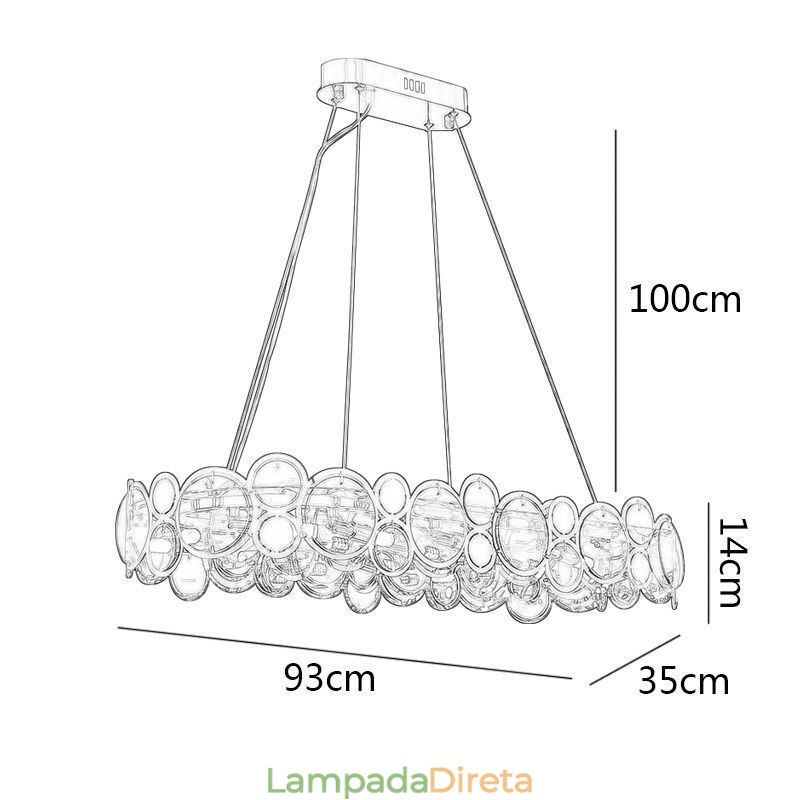 Lustre de vidro europeu criativo luz pendente de luxo