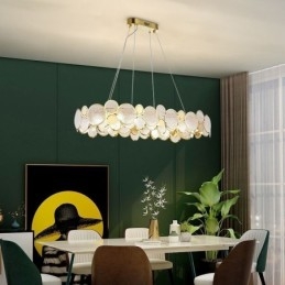 Lustre de vidro europeu criativo luz pendente de luxo
