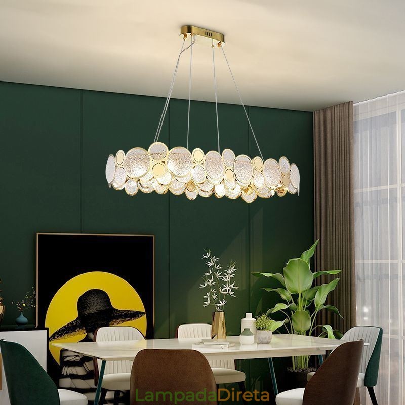 Lustre de vidro europeu criativo luz pendente de luxo