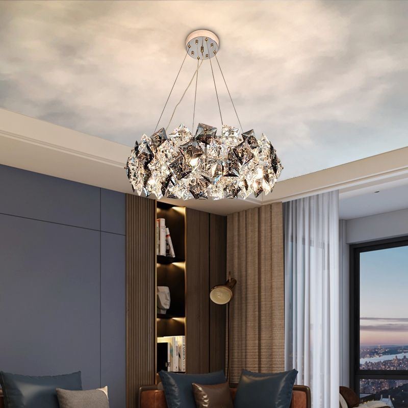 Lustre de vidro de luxo leve moderno e minimalista luminária pendente sala de estar