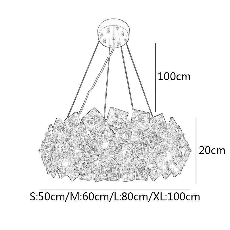 Lustre de vidro de luxo leve moderno e minimalista luminária pendente sala de estar