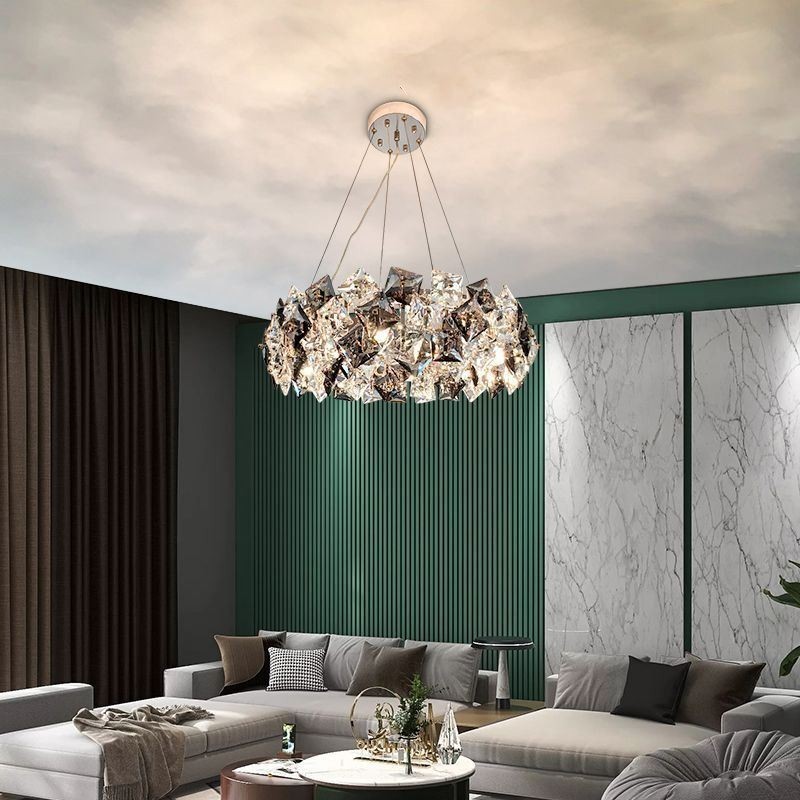 Lustre de vidro de luxo leve moderno e minimalista luminária pendente sala de estar
