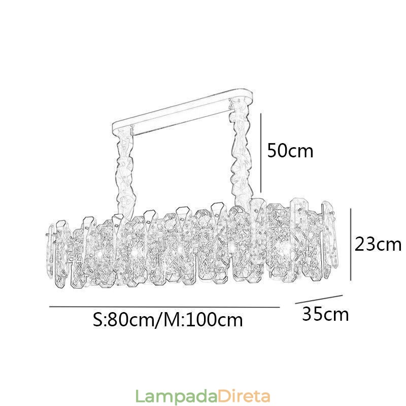 Luminária pendente de vidro moderna Luminária de luxo para pendurar Jantar