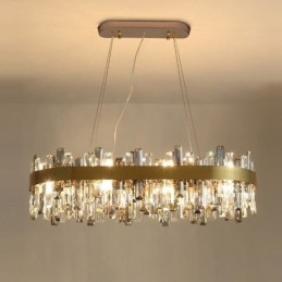 Lustre de luxo leve pós-moderno de vidro pendente