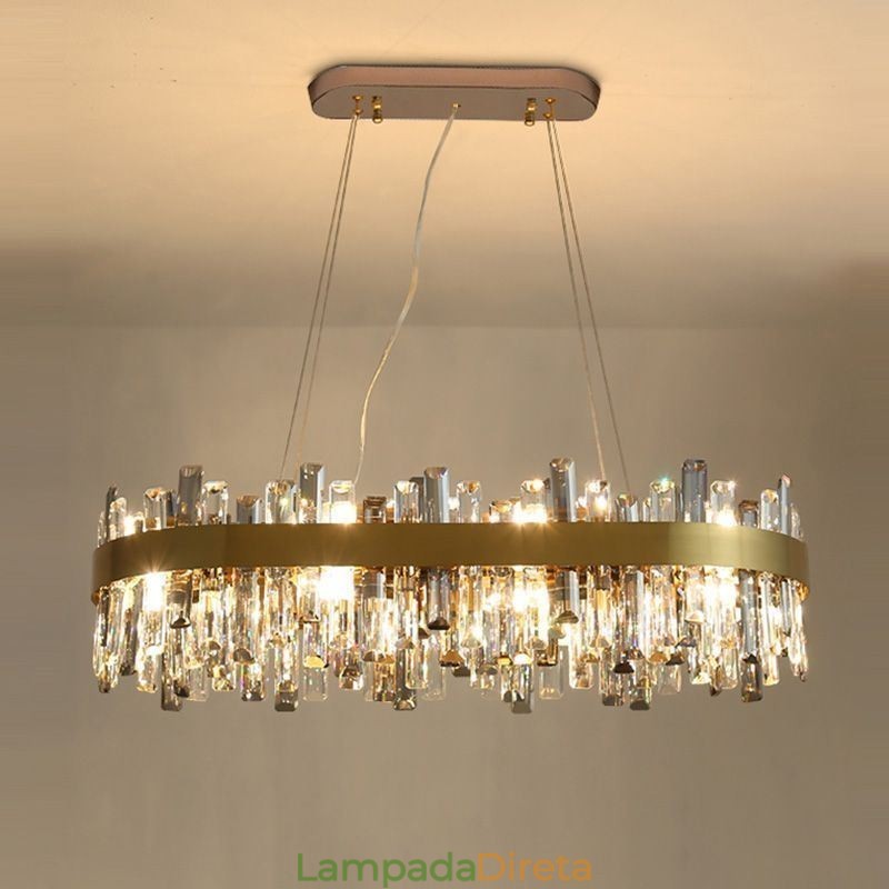 Lustre de luxo leve pós-moderno de vidro pendente