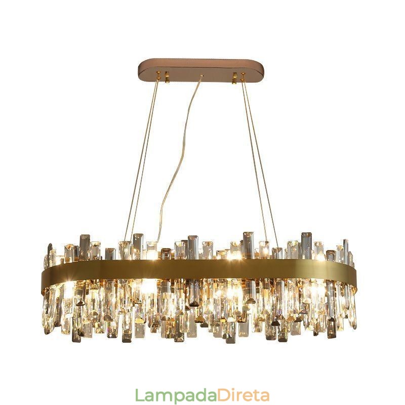 Lustre de luxo leve pós-moderno de vidro pendente