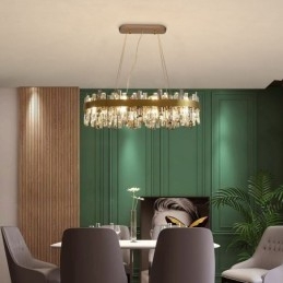 Lustre de luxo leve pós-moderno de vidro pendente