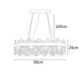 Lustre de luxo leve pós-moderno de vidro pendente