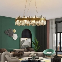 Lustre de luxo leve pós-moderno de vidro pendente