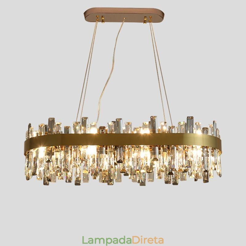 Lustre de luxo leve pós-moderno de vidro pendente