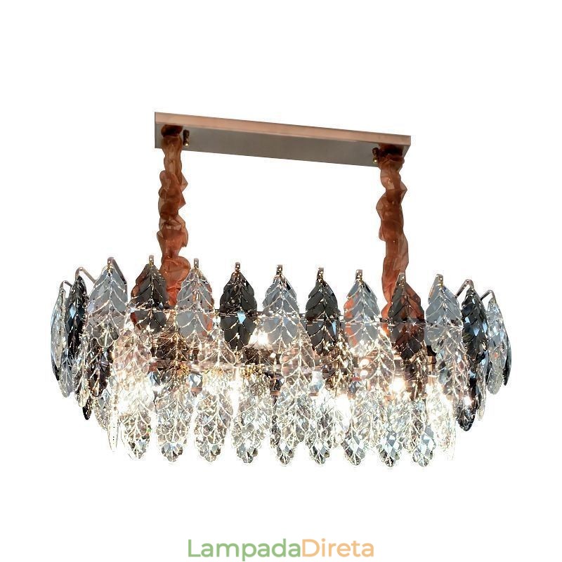 Lustre de vidro com pingente de ferro europeu, criativo, folha, lustre