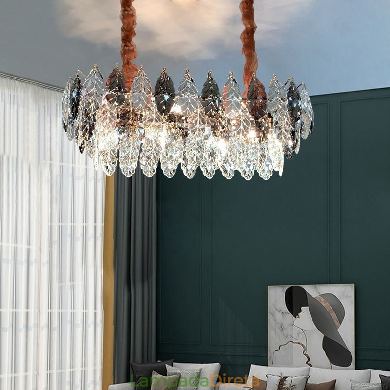 Lustre de vidro com pingente de ferro europeu, criativo, folha, lustre