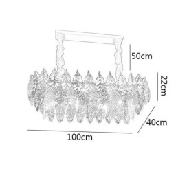 Lustre de vidro com pingente de ferro europeu, criativo, folha, lustre