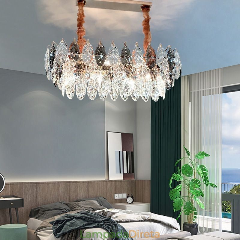 Lustre de vidro com pingente de ferro europeu, criativo, folha, lustre