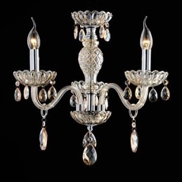 3 Luzes O estilo do palácio Lustre de vidro com lâmpada de vela