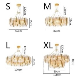 Lustre de vidro artístico Feather Round Ceiling Light