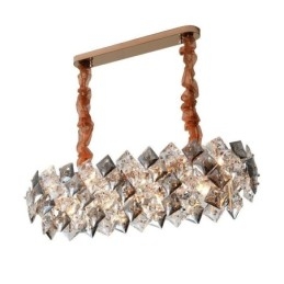Lustre de vidro europeu, iluminação criativa e luxuosa