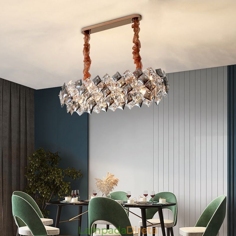 Lustre de vidro europeu, iluminação criativa e luxuosa