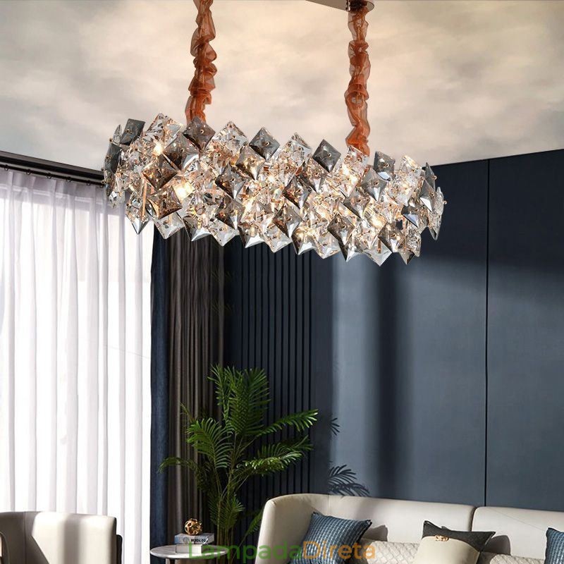 Lustre de vidro europeu, iluminação criativa e luxuosa