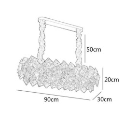 Lustre de vidro europeu, iluminação criativa e luxuosa