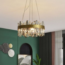 Lustre de vidro de luxo estilo europeu luz pendente sala de estar