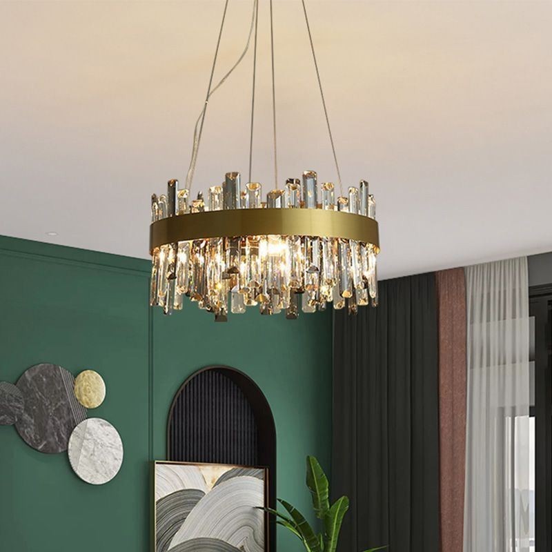 Lustre de vidro de luxo estilo europeu luz pendente sala de estar