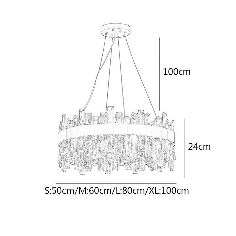 Lustre de vidro de luxo estilo europeu luz pendente sala de estar