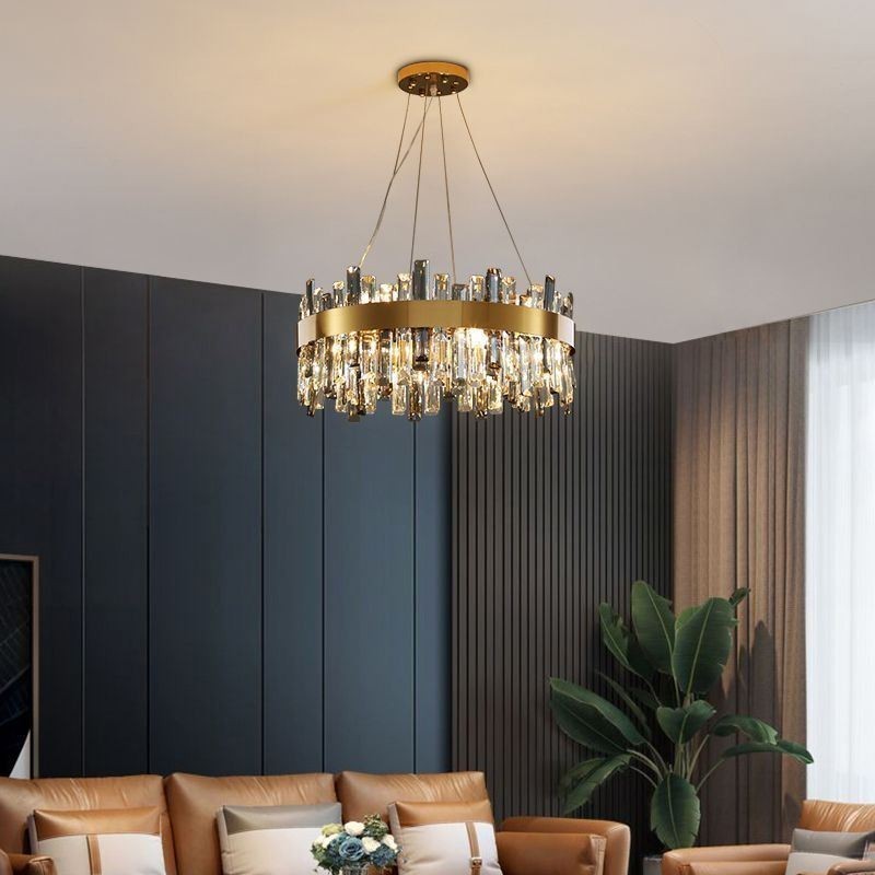 Lustre de vidro de luxo estilo europeu luz pendente sala de estar
