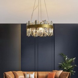 Lustre de vidro de luxo estilo europeu luz pendente sala de estar