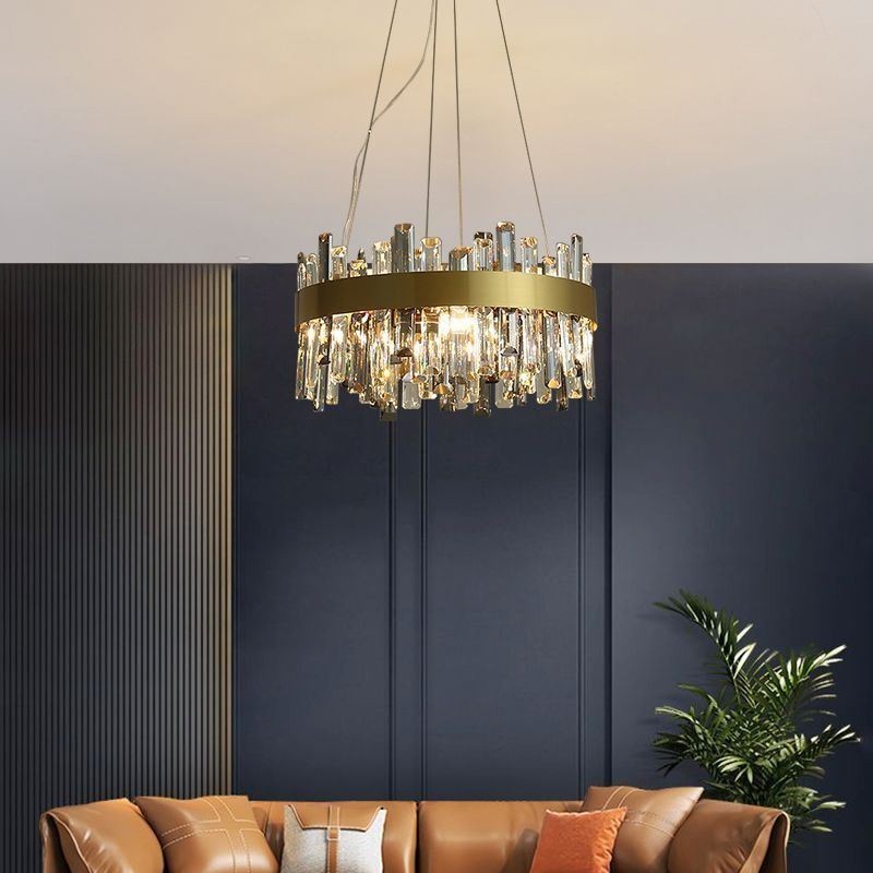 Lustre de vidro de luxo estilo europeu luz pendente sala de estar