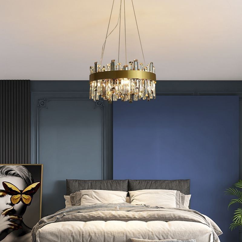 Lustre de vidro de luxo estilo europeu luz pendente sala de estar