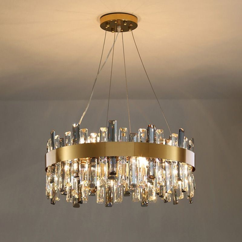 Lustre de vidro de luxo estilo europeu luz pendente sala de estar