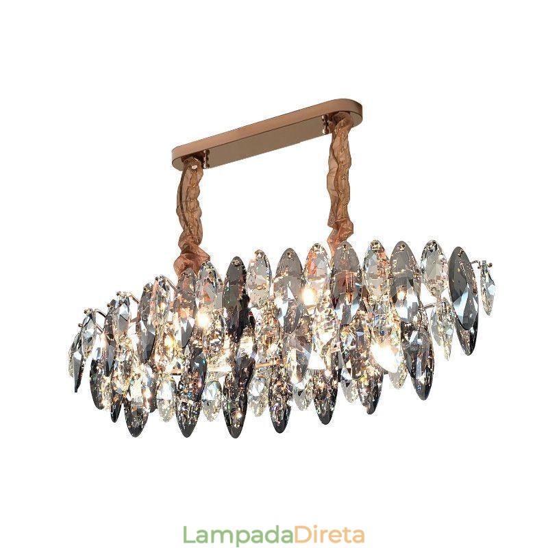 Luminária pendente de luxo leve decoração para casa lustre de vidro sala de estar