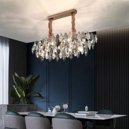 Luminária pendente de luxo leve decoração para casa lustre de vidro sala de estar