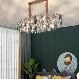 Luminária pendente de luxo leve decoração para casa lustre de vidro sala de estar