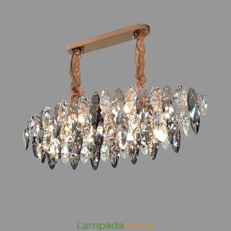Luminária pendente de luxo leve decoração para casa lustre de vidro sala de estar