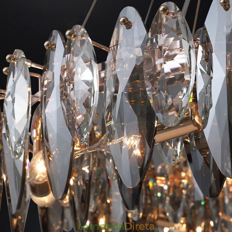 Luminária pendente de luxo leve decoração para casa lustre de vidro sala de estar