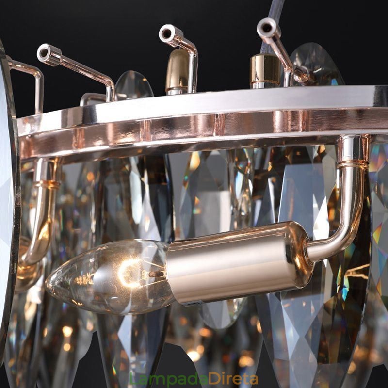 Luminária pendente de luxo leve decoração para casa lustre de vidro sala de estar