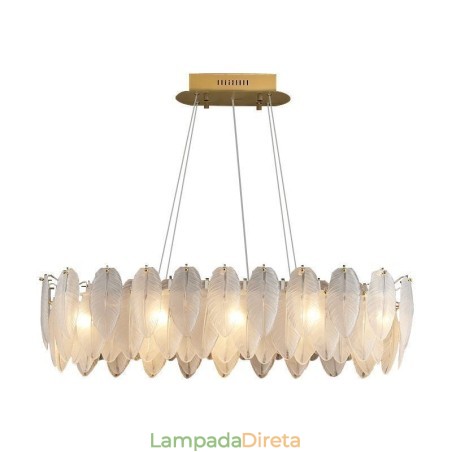 Lustre de vidro artístico Feather Round Pendant Lighting Lustre de vidro artístico Feather Round Pendant Lighting