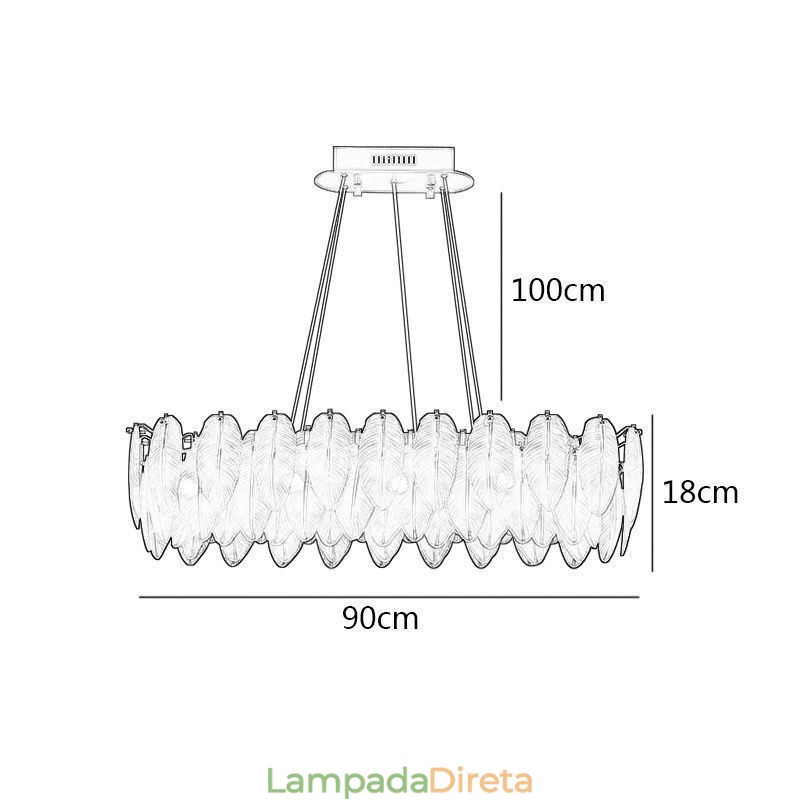 Lustre de vidro artístico Feather Round Pendant Lighting