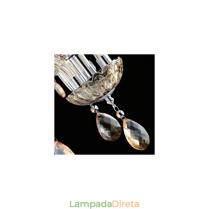 3 Luzes O estilo do palácio Lustre de vidro com lâmpada de vela