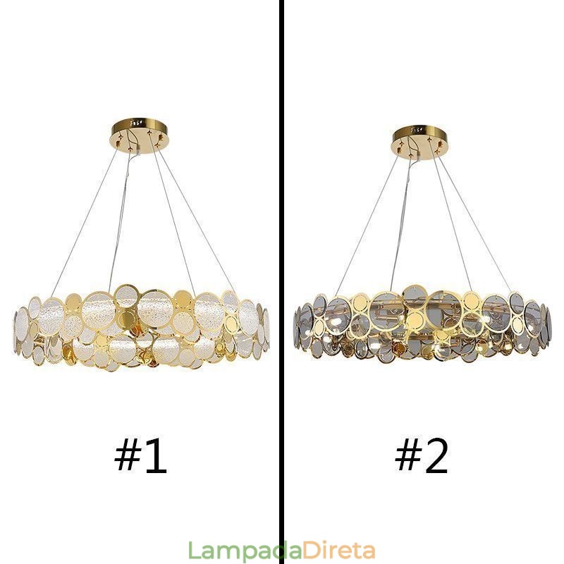 Lustre de vidro europeu Luz criativa Luz pendente de luxo