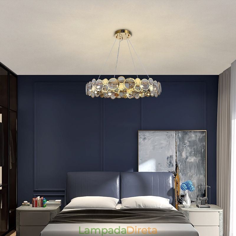 Lustre de vidro europeu Luz criativa Luz pendente de luxo