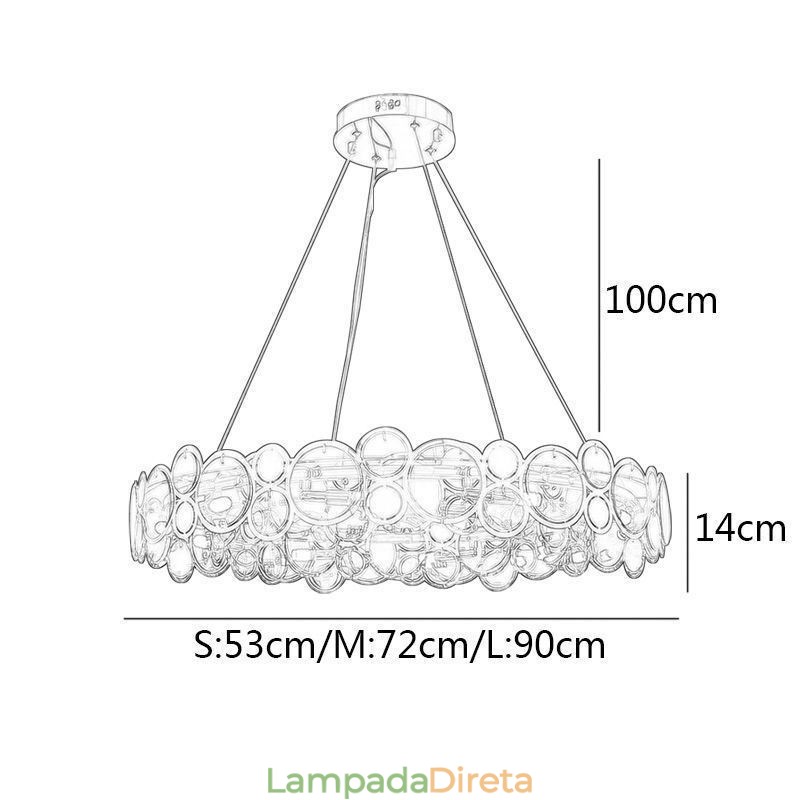 Lustre de vidro europeu Luz criativa Luz pendente de luxo