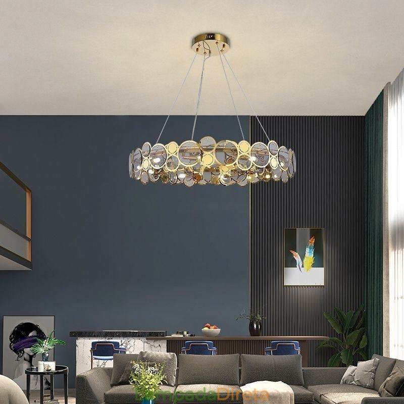 Lustre de vidro europeu Luz criativa Luz pendente de luxo