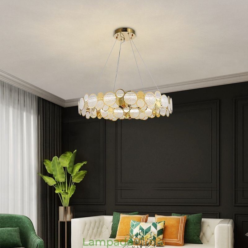 Lustre de vidro europeu Luz criativa Luz pendente de luxo